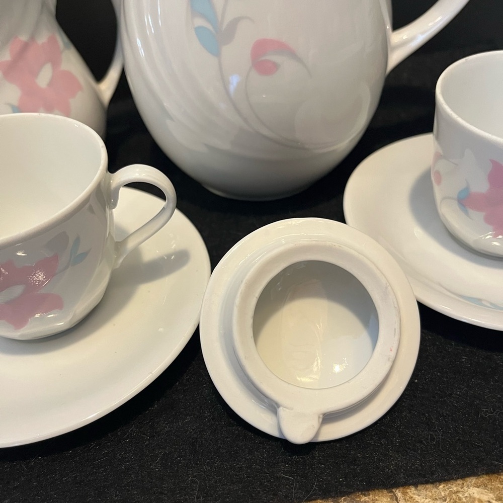 Vintage Wawel Poland Floral Tea Set with Pink and Blue Accents - Picture 8 of 15